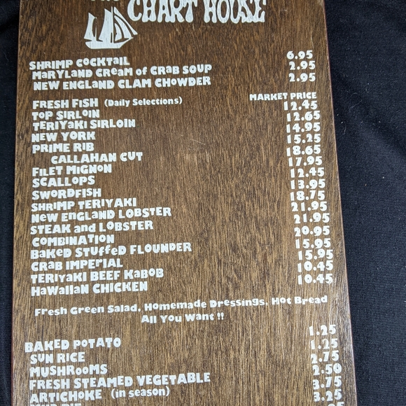 The chart house cutting board menu decor - Picture 2 of 6